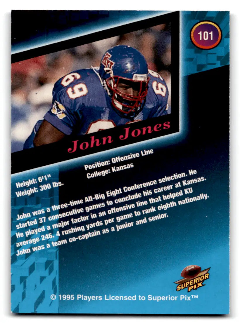1995 Superior Pix John Jones #101 Autogrgaph Kansas Jayhawks - Basketball Card Single