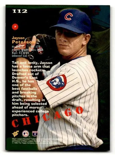 1995 Topps #112 Jayson Peterson Chicago Cubs Baseball Cards EX/NM ID:59555 - Baseball Card Single