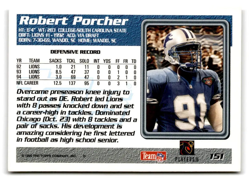 1995 Topps #151 Robert Porcher - Football Card Single
