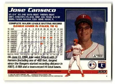 1995 Topps #300 Jose Canseco - Baseball Card Single