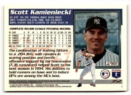 1995 Topps #352 Scott Kamieniecki NM - Baseball Card Single