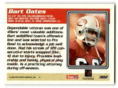1995 Topps #382 Bart Oates - Football Card Single