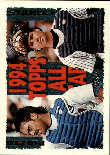 Original gloss 1994 Topps All-Star baseball card featuring Mike Piazza and Mike Stanley