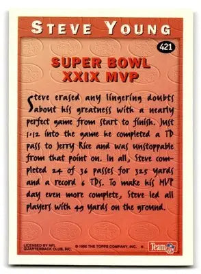1995 Topps #421 Steve Young - Football Card Single