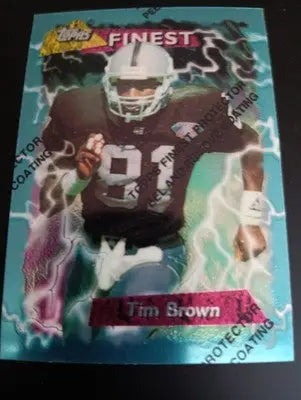 1995 Topps Finest - Tim Brown #111 Refractor. Raiders. NRMT+ - Football Card Single