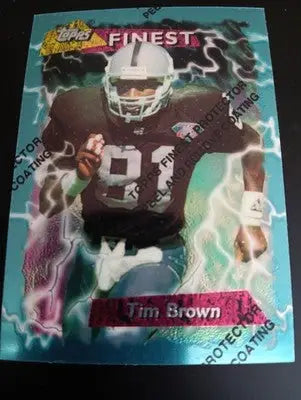1995 Topps Finest - Tim Brown #111 Refractor. Raiders. NRMT+ - Football Card Single