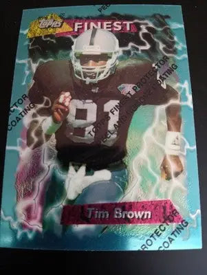 1995 Topps Finest - Tim Brown #111 Refractor. Raiders. NRMT+ - Football Card Single