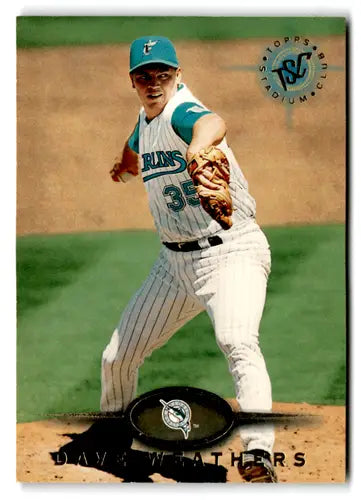 1995 Topps Stadium Club baseball card of Dave Weathers Marlins NM Near Mint