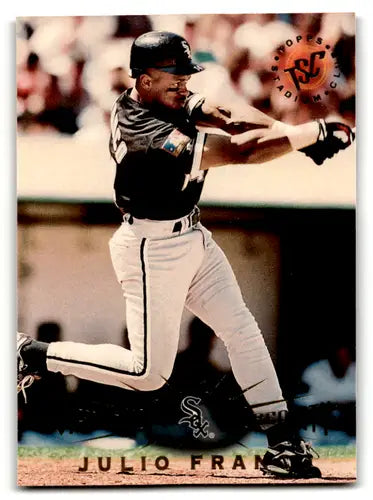 Julio Franco baseball card from 1995 Topps Stadium Club Virtual Reality series
