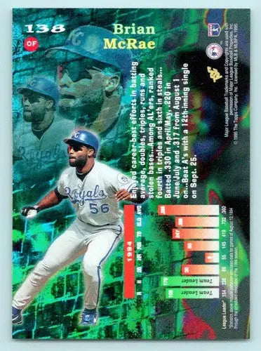 Original gloss Topps Stadium Club Virtual Reality baseball card of Brian McRae 1995
