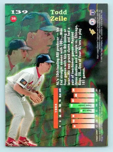 Original gloss of Todd Zeile baseball card from 1995 Topps Stadium Club Virtual Reality series