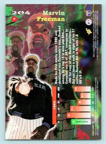 Marvin Freeman baseball card from 1995 Topps Stadium Club Virtual Reality series