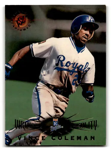 Vince Coleman baseball card from 1995 Topps Stadium Club Virtual Reality series