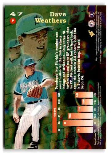 Dave Weathers baseball card from 1995 Topps Stadium Club Virtual Reality series