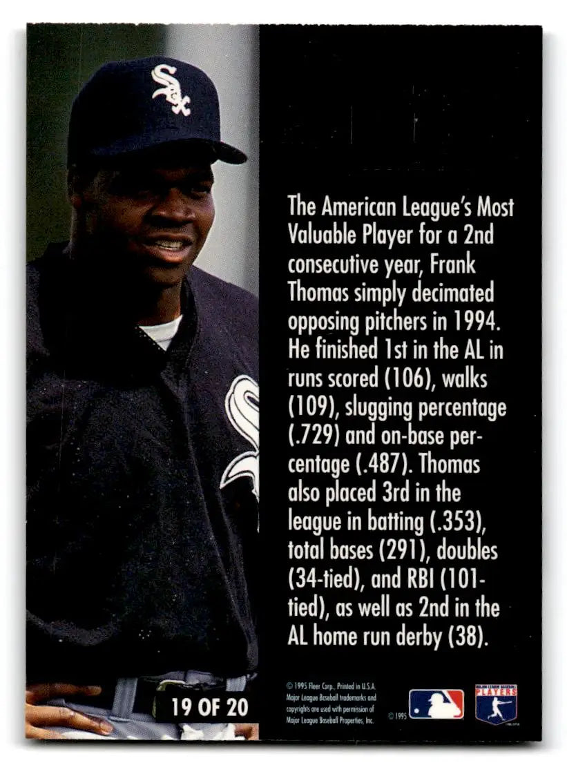 1995 Ultra #19 Frank Thomas All-Stars - Baseball Card Single