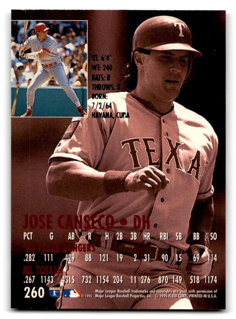1995 Ultra #260 Jose Canseco - Baseball Card Single