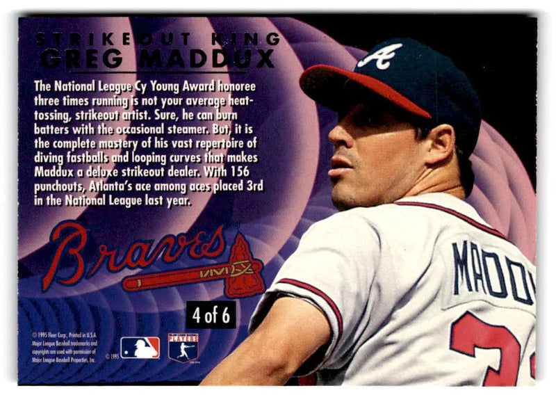 1995 Ultra #4 Greg Maddux Strikeout Kings - Baseball Card Single
