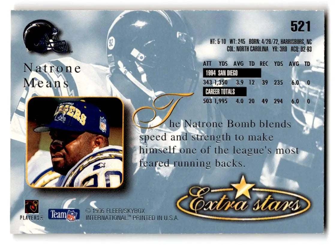 1995 Ultra #521 Natrone Means - Football Card Single