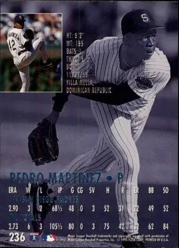 Baseball card featuring Pedro Martinez from 1995 Ultra Gold Medallion series