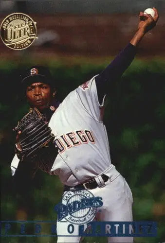 Vintage baseball trading card of a pitcher in a San Diego Padres uniform from 1995 Ultra Gold Medallion series
