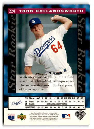 1995 Upper Deck #224 Todd Hollandsworth NM Near Mint Dodgers ID:82539 - Baseball Card Single