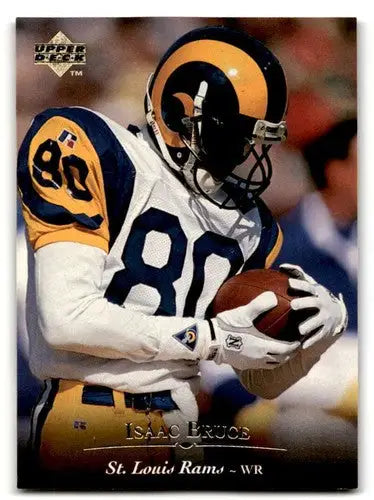 Original gloss Isaac Bruce Rams football card from 1995 Upper Deck St. Louis Rams football collection