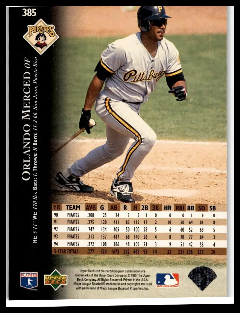 1995 Upper Deck #385 Orlando Merced Electric Diamond - Baseball Card Single