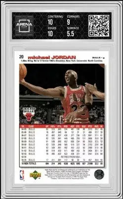 Slabbed and graded Michael Jordan 1994-95 Upper Deck basketball card for collectors