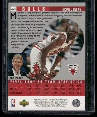 1995 Upper Deck Collector’s Choice Scouting Report Michael Jordan #324