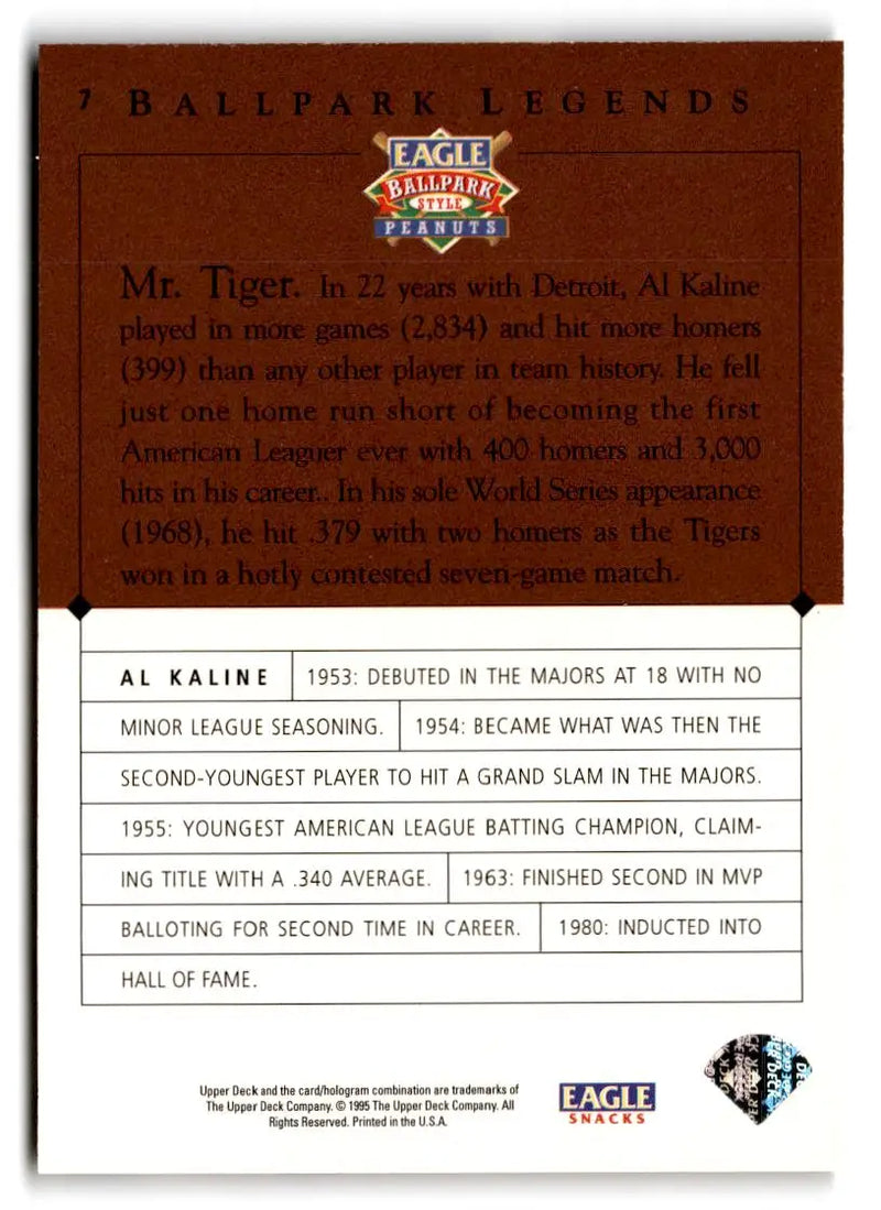 1995 Upper Deck Eagle Peanuts Legends #7 Al Kaline - Baseball Card Single
