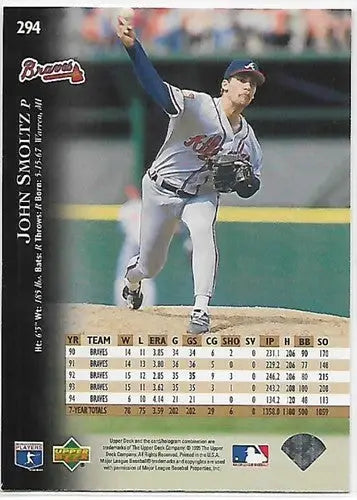 1995 Upper Deck Electric Diamond #294 John Smoltz NM-MT Braves - Baseball Card Single