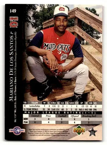 1995 Upper Deck Minors #149 Mariano De los Santos Carolina Mudcats B ID:64373 - Baseball Card Single