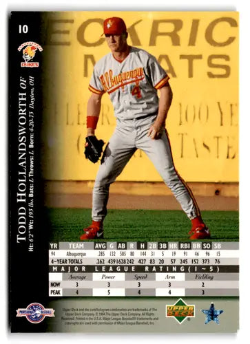 1995 Upper Deck Minors Future Stock #10 Todd Hollandsworth NM Near Mint ID:82538 - Baseball Card Single