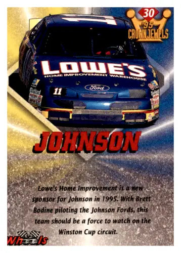 1995 Wheels Crown Jewels #30 Junior Johnson NM-MT - Racing Card Single