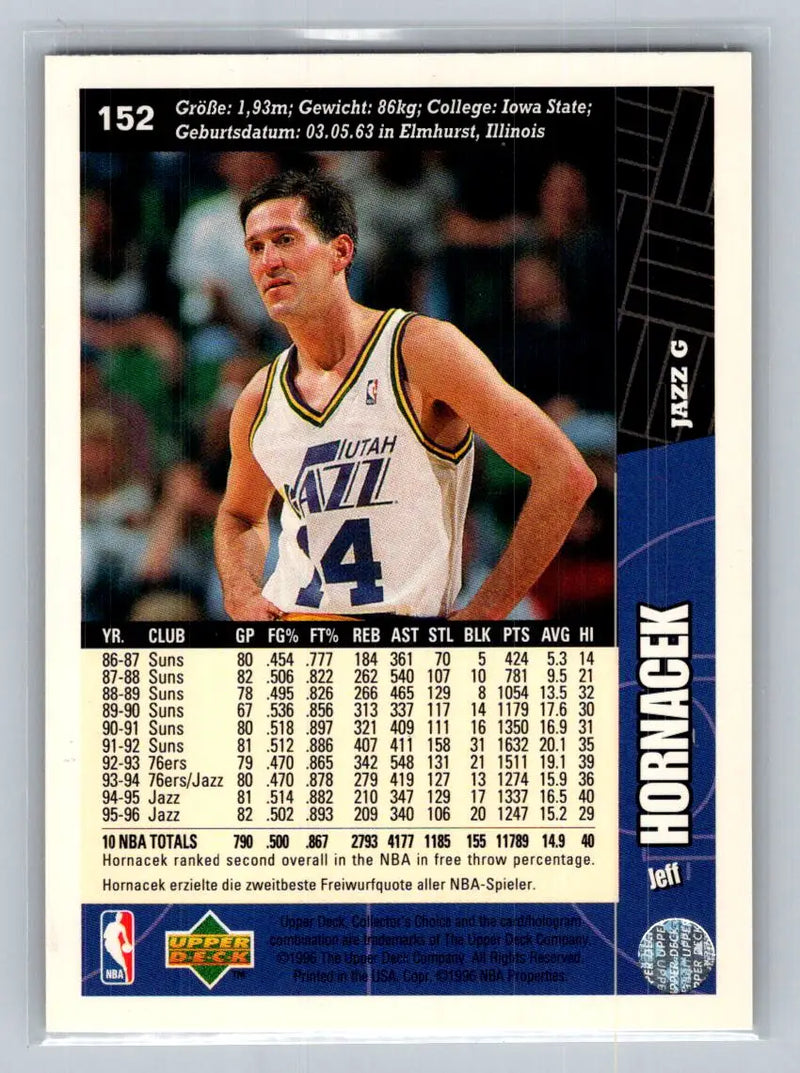 1996-97 Collector’s Choice #152 Jeff Hornacek Utah Jazz - Basketball Card Single