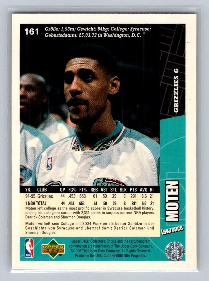 1996-97 Collector’s Choice #161 Lawrence Moten Vancouver Grizzlies - Basketball Card Single