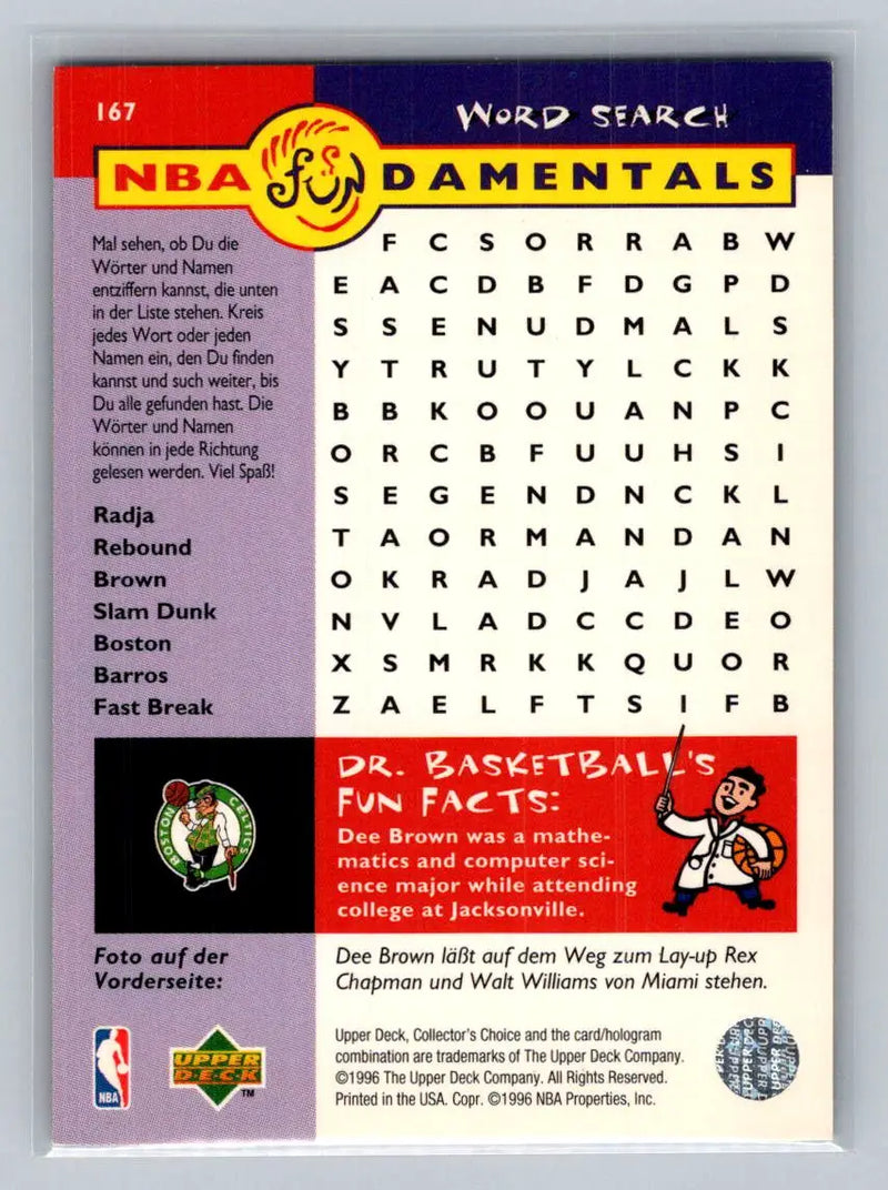 1996-97 Collector’s Choice #167 Dee Brown Boston Celtics - Basketball Card Single