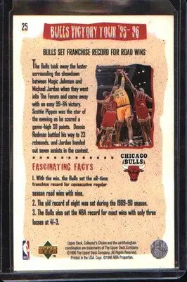 1996-97 Collector’s Choice #25 Bulls Victory Tour ’95-96: Win #41 - Basketball Card Single