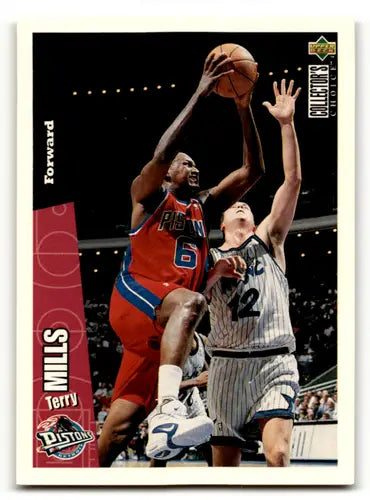 Basketball card featuring Terry Mills from 1996-97 Collector’s Choice with original gloss