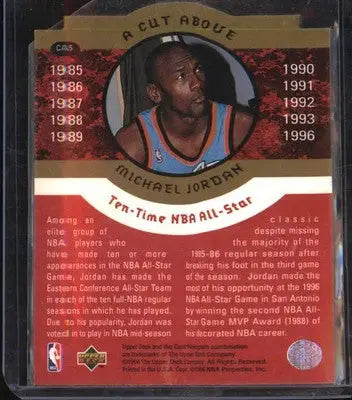 1996-97 Collector’s Choice A Cut Above: The Jordan Years #CA5 Michael Jordan - Basketball Card Single