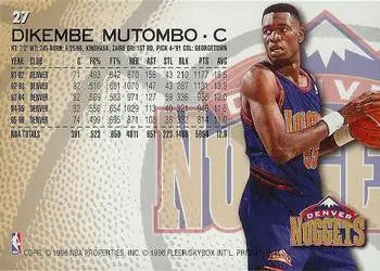 1996-97 Fleer #27 Dikembe Mutombo Base Denver Nuggets - Basketball Card Single