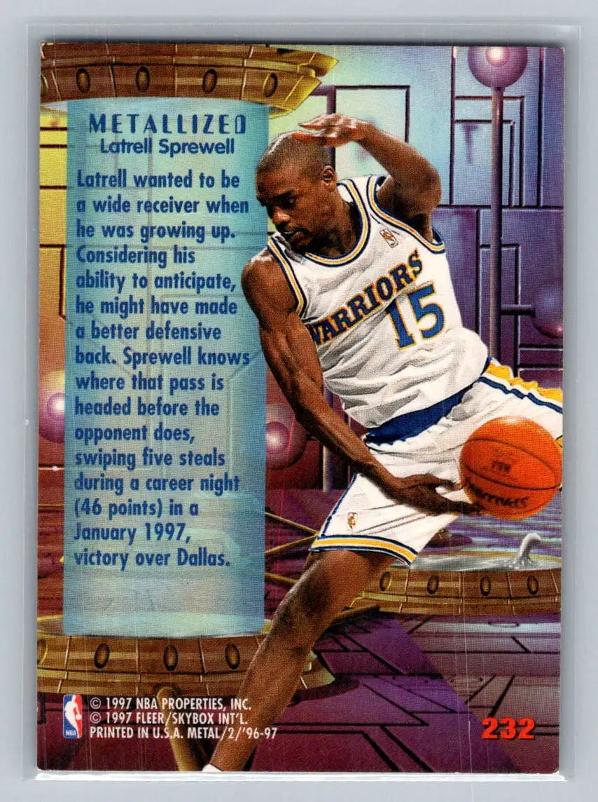1996-97 Metal #232 Latrell Sprewell Golden State Warriors - Basketball Card Single