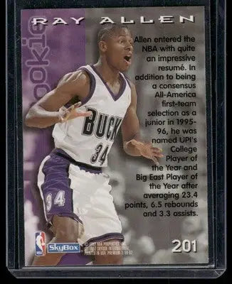 1996-97 SkyBox Premium Rookie Ray Allen #201 Basketball - Basketball Card Single