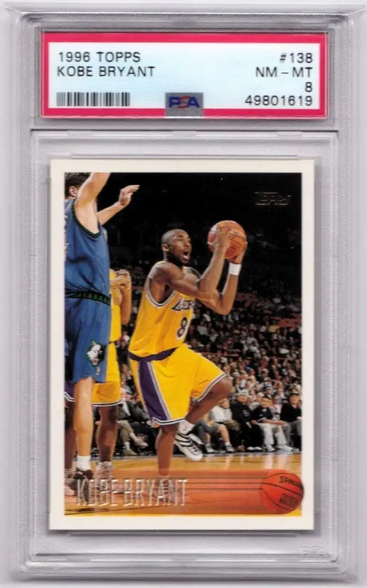 Graded 1996 Topps Kobe Bryant basketball card from Columbia Hobby at Panini National Convention