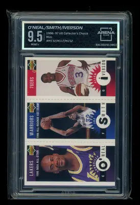 1996-97 Upper Deck Choice Mini Smith Iverson O’Neal M132/117/152 AC 9.5 - Basketball Card Single