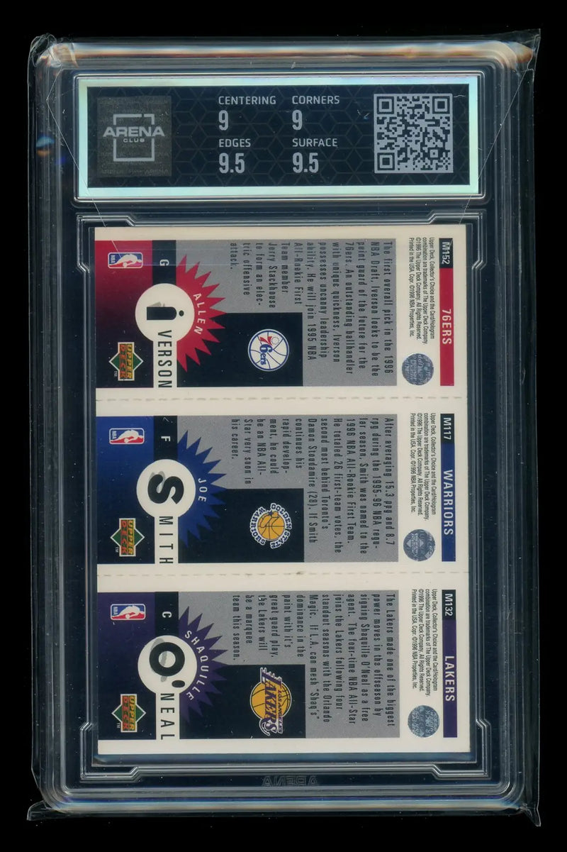 1996-97 Upper Deck Choice Mini Smith Iverson O’Neal M132/117/152 AC 9.5 - Basketball Card Single