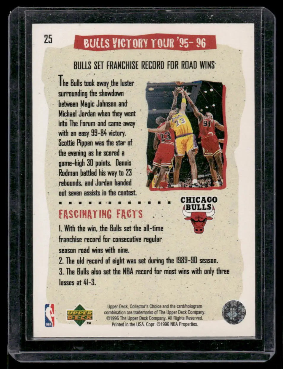 1996-97 Upper Deck Collector’s Choice Bulls Victory Tour Michael Jordan #25 - Trading Card