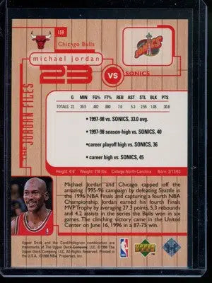 1996-97 Upper Deck Michael Jordan #159 Basketball