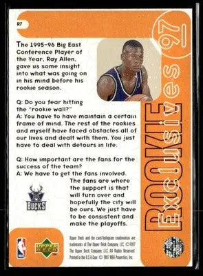 1996-97 Upper Deck #R7 Ray Allen Rookie Exclusives