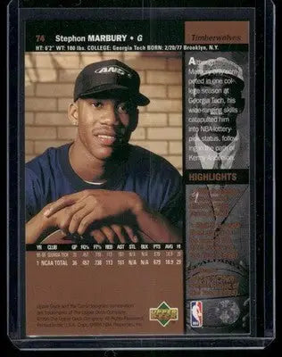 1996-97 Upper Deck Stephon Marbury #74 Basketball - Basketball Card Single